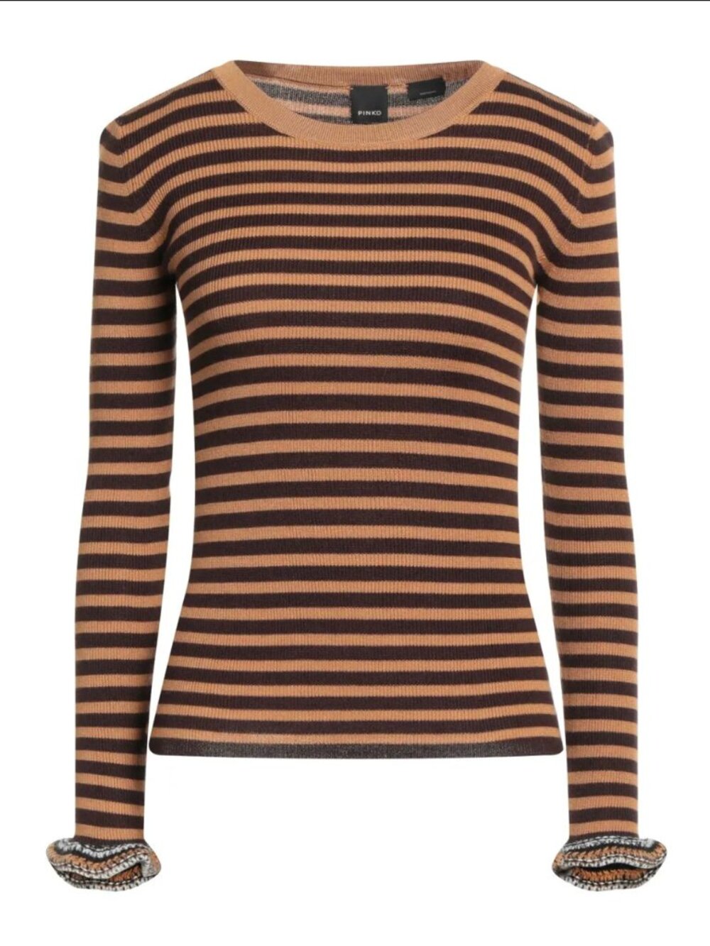 Pinko Striped Sweater With Ruffle Sleeve